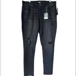 Lularoe Distressed Jeans black stretch denim size 36 NEW